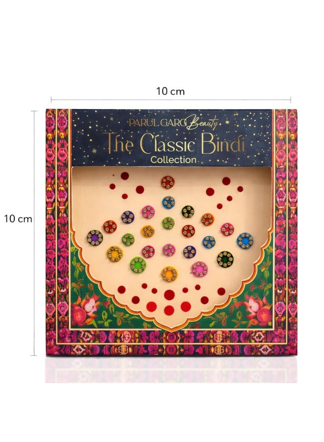 Parul Garg Beauty Utsav Bindi Patta for Women | Reusable Self-Adhesive – 30+ Multicolour Bindis | Traditional Indian Round Bindis for Wedding, Festival & Bridal Wear - Image 2