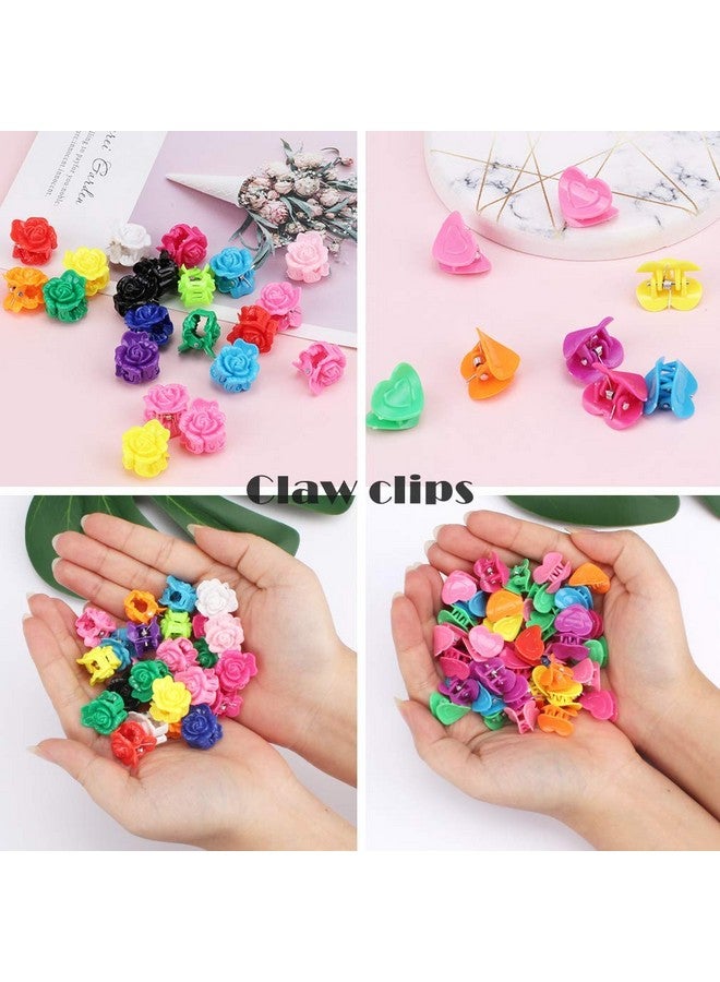 YISSION 200 Pcs Mini Flower/ Butterfly/ Heart Hair Clip Rose Claw Clips 90S Hair Accessories For Girls Women School Party Gifts Assorted Color - Image 4