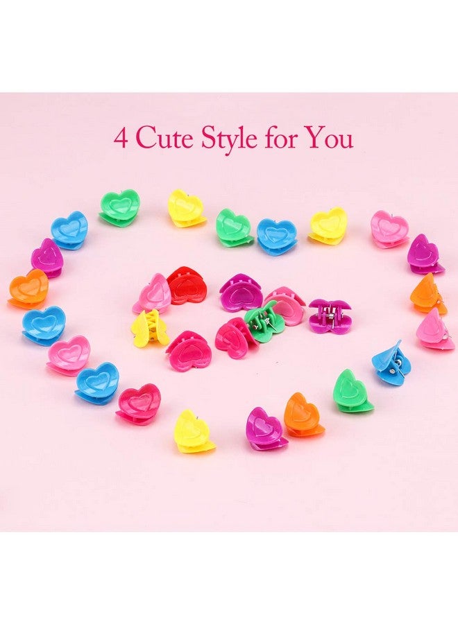 YISSION 200 Pcs Mini Flower/ Butterfly/ Heart Hair Clip Rose Claw Clips 90S Hair Accessories For Girls Women School Party Gifts Assorted Color - Image 3