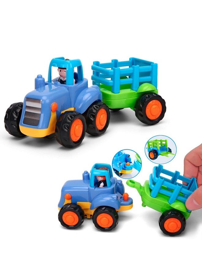 Yiosion Friction Powered Cars Push and Go Trucks Construction Vehicles Toys Set of Tractor Bulldozer Dump Truck Cement Mixer for Baby Toddlers Infants Boys Gifts  - Image 3