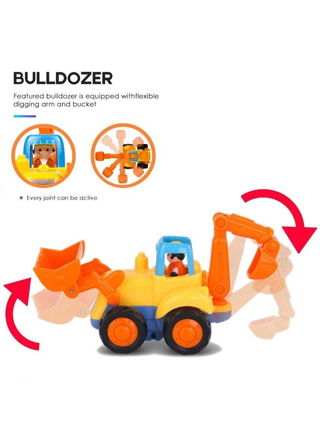Yiosion Friction Powered Cars Push and Go Trucks Construction Vehicles Toys Set of Tractor Bulldozer Dump Truck Cement Mixer for Baby Toddlers Infants Boys Gifts  - Image 4