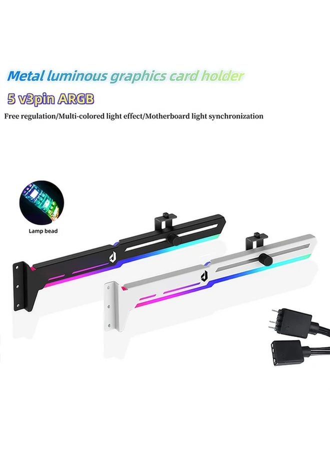 حامل كرت شاشة ARGB أسود لعلبة الكمبيوتر المعدني مع رسومات مضيئة ومزامنة الضوء - Image 2