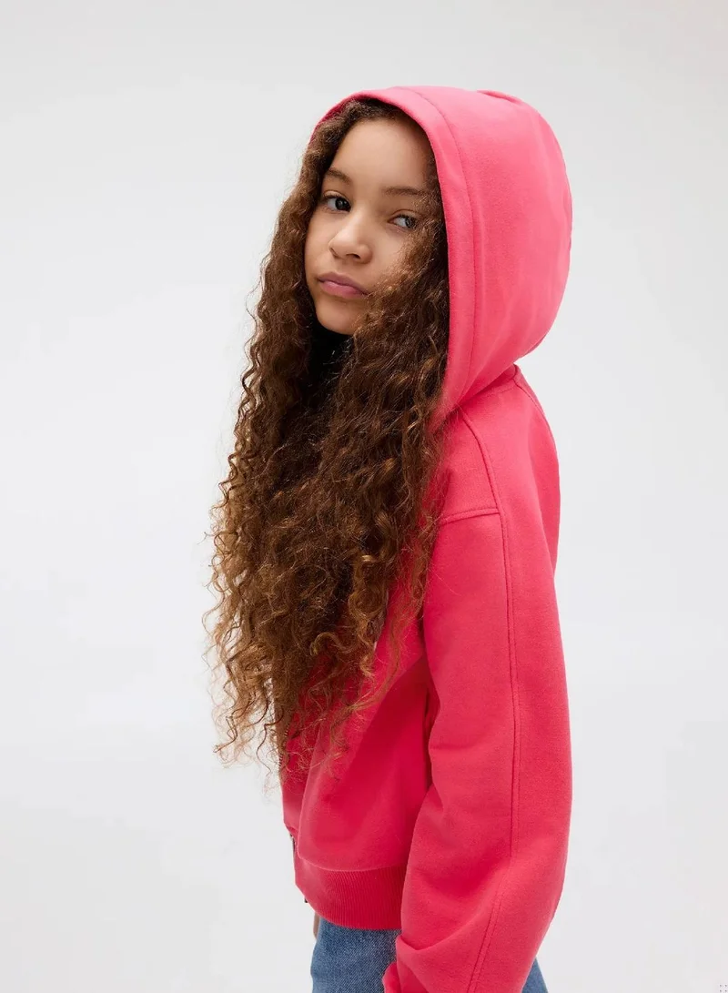 Calvin Klein Jeans Teaberry Relaxed Zip Up Hoodie for Women | Best Price UAE
