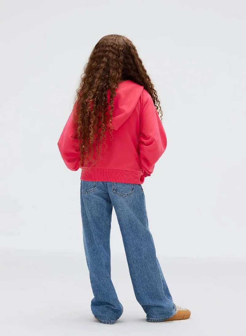Calvin Klein Jeans Teaberry Relaxed Zip Up Hoodie for Women | Best Price UAE