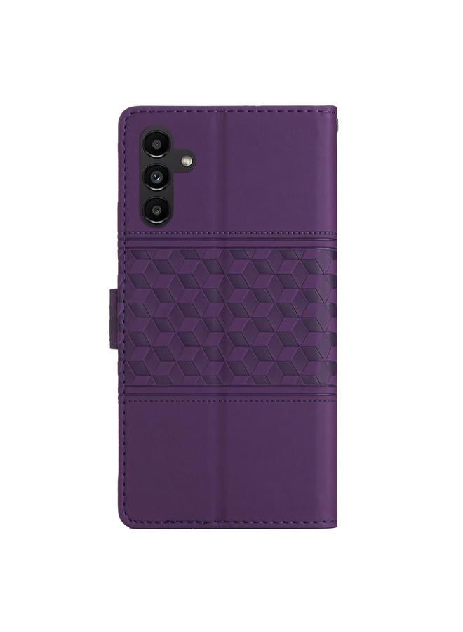 اس-توب جراب لهاتف Samsung Galaxy A54 مصنوع من الجلد المنقوش بالألماس مع حبل تعليق - Image 3