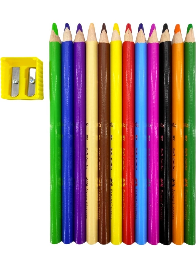 Faber Triangle Soft Jumbo Dry Color 12 Color Pencil Sharpener  - Image 2