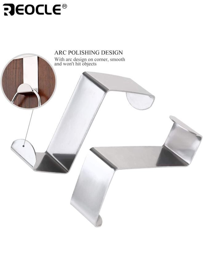 REOCLE 6PCS Bathroom Hooks Over Door Hangers for Towels Clothes Coats and Robes Space Saving Organizer for Bedroom Bathroom and Entryway Helps for Tidy Rooms and Saves Space - Image 2