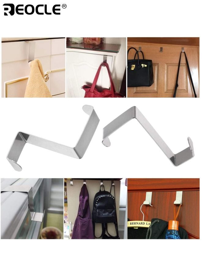 REOCLE 6PCS Bathroom Hooks Over Door Hangers for Towels Clothes Coats and Robes Space Saving Organizer for Bedroom Bathroom and Entryway Helps for Tidy Rooms and Saves Space - Image 3