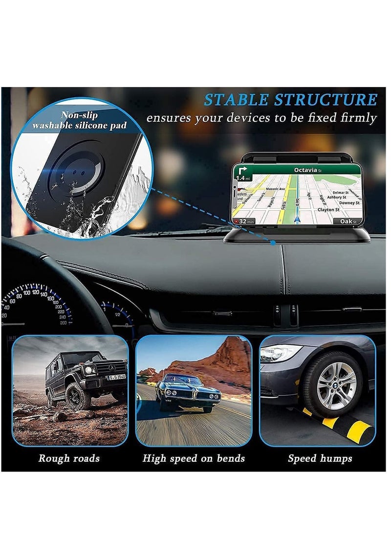 Y&D Car Phone Holder, Mount, Silicone Mat, Anti-Slip Desk for All Kinds of Dashboard Center Console Mount Compatible with iPhone/ Android Devices  - Image 2