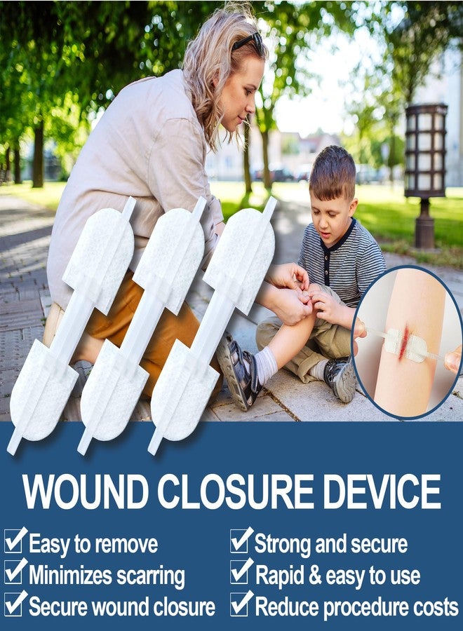 MediMatic Wound Closure Strips - Emergency Laceration Closure Kit to Repair 3 Individual/Combine Wounds Without Stitches, Butterfly Bandages for Wound Closure to Close, Cover Wounds - Quick Clot - Image 2