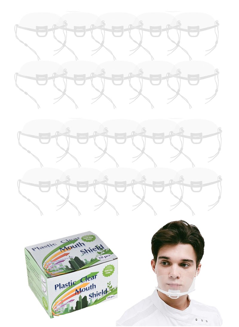 Generic Clear Mouths Mask 20pcs Anti-fog Faces Mouths Shield Reusable Spit Guard Faces Covering Washable Catering Mask for Restaurant Kitchen BBQ  - Image 1
