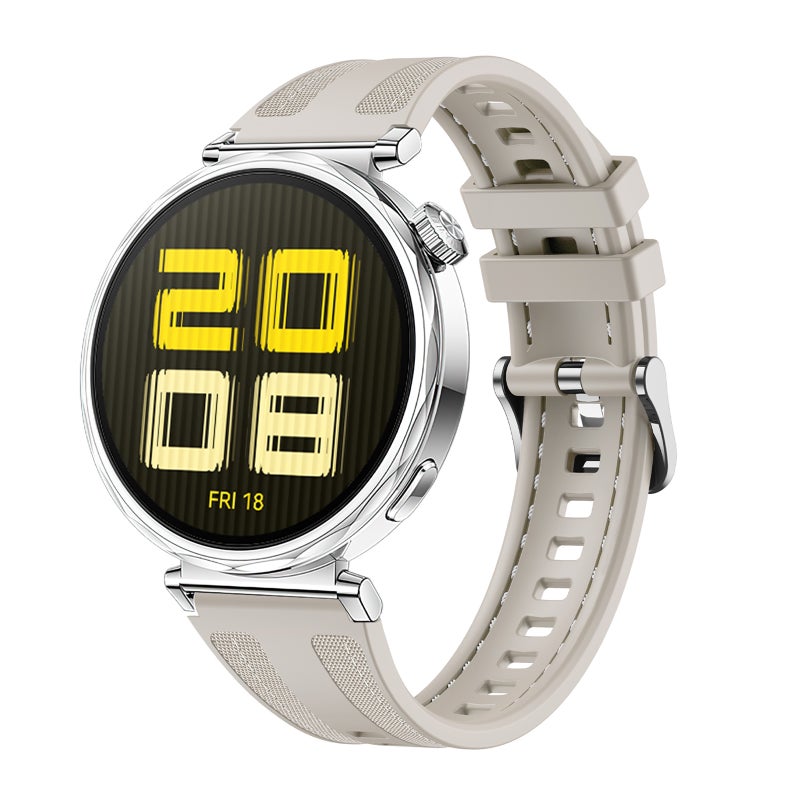 إيروريكس سوار ساعة هواوي واتش جي تي 5 41 مم للنساء مصنوع من النايلون والسيليكون الهجين (ستارلايت) - Image 1