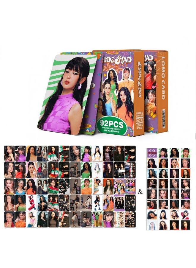 KATSEYE Lomocard & Sticker Set – 92PCS (60 Lomocards + 32 Random Stickers) | Aesthetic Photo Card Collection for K-Pop Fans