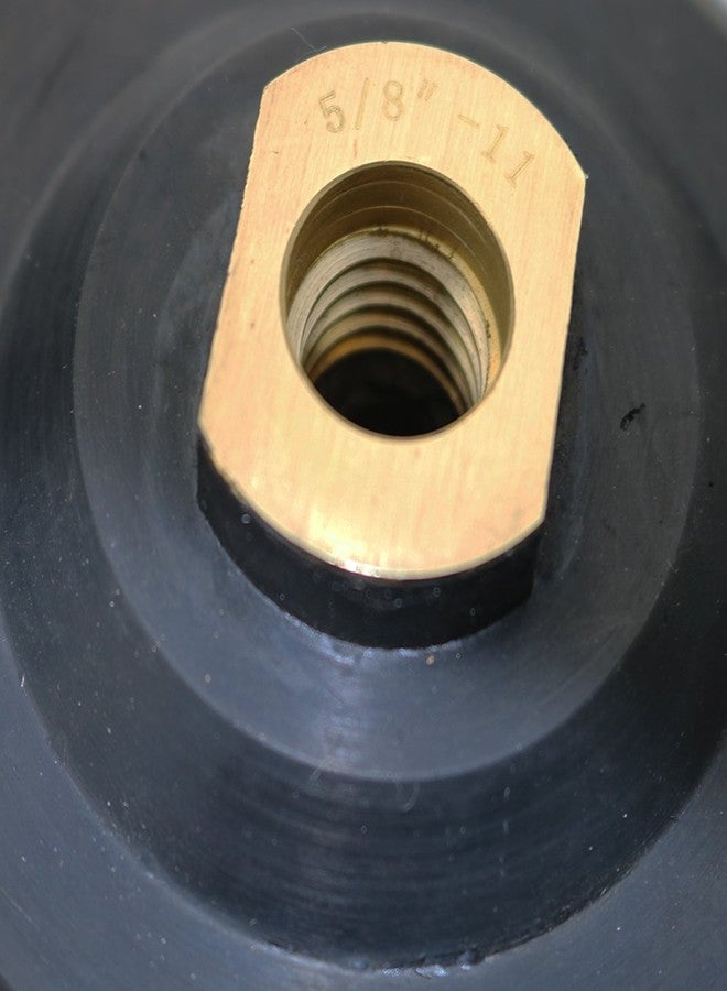 JDK 4 Inch Polishing Rubber Pad JDK1802R Hook and Loop Backing Pad with 5/8''-11 Arbor - Image 2