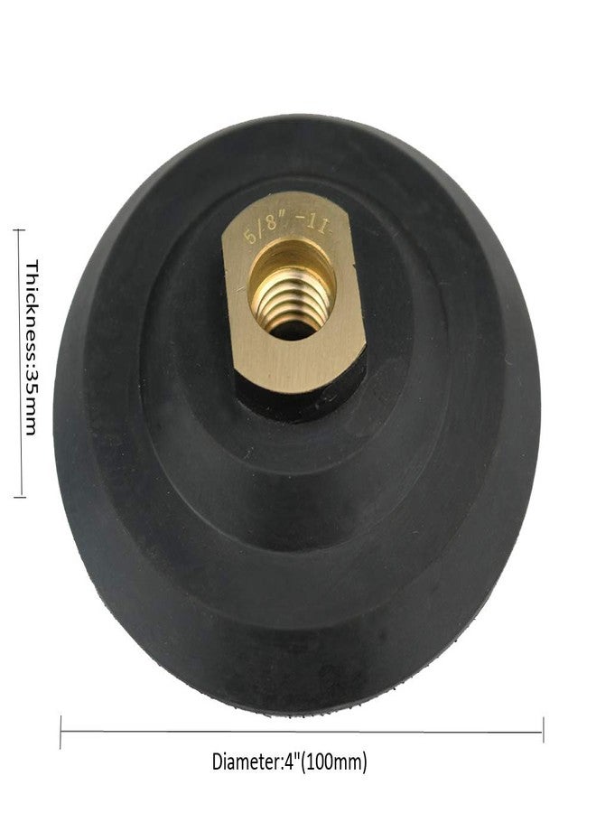 JDK 4 Inch Polishing Rubber Pad JDK1802R Hook and Loop Backing Pad with 5/8''-11 Arbor - Image 3