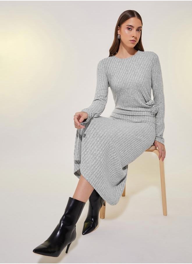 Take Two Ribbed Midi Dress  - Image 1