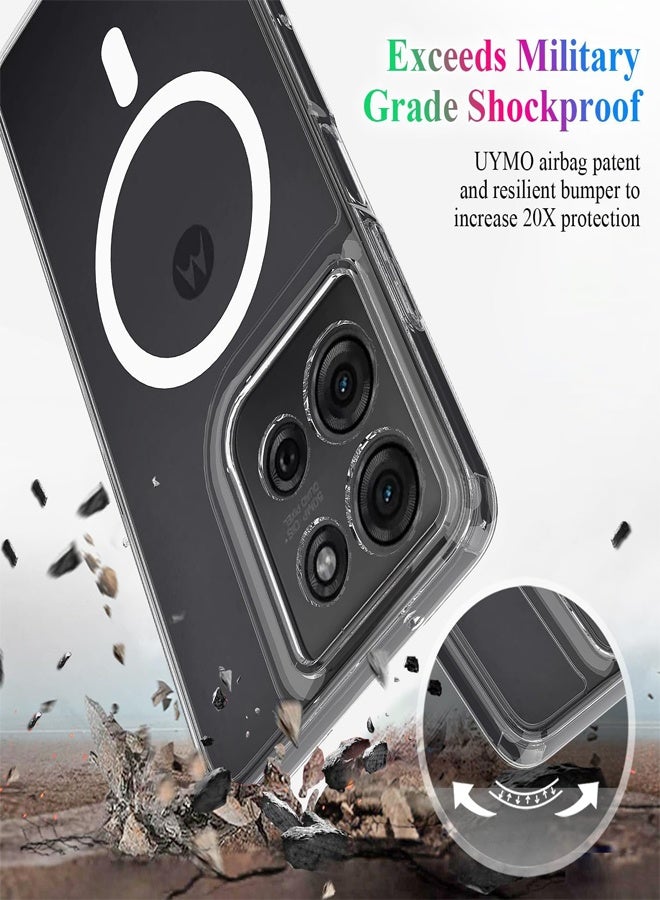 Transparent Magnetic Case Compatible with Motorola Moto G75 5G Built in Magnetic Suction Four Corner Airbag Anti Drop Shell Cover for Motorola G75 5G - Image 5