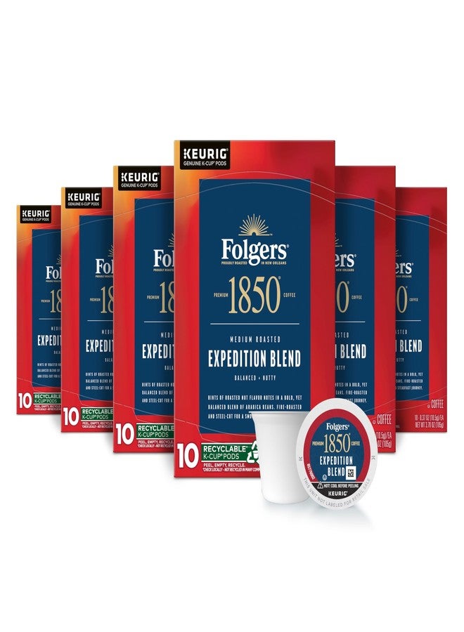 Folgers 1850 Expedition Blend Medium Roast Coffee, 60 Keurig K-Cup Pods - Image 1