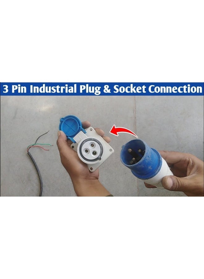 Melfi 3 Pole Industrial Plugs And Sockets: Powering Heavy Machinery And High-Power Equipment Across Diverse Applications (16A Plug)