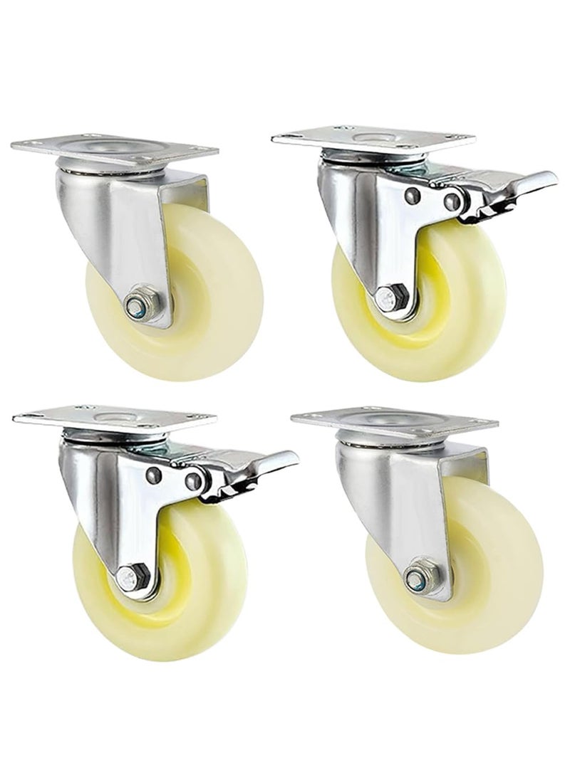 THOISEWELT THOISEWELT Industrial Caster Wheel 2 Brake 2 Plate Castor Wheel Luggage Transfer Swviel Moving Castor Wheel 4 Inches 1000kg Loading Capacity  - Image 1