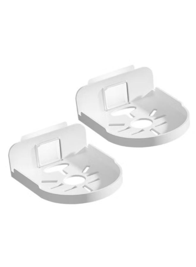 ZEVIC 2PCS Wall Mount Storage Rack, No Drilling Adhesive Bracket for Security Cameras & Speakers, Heavy Duty Stick-Up Holder, Easy Install White Shelf for Baby Monitors & Home Use - Image 2