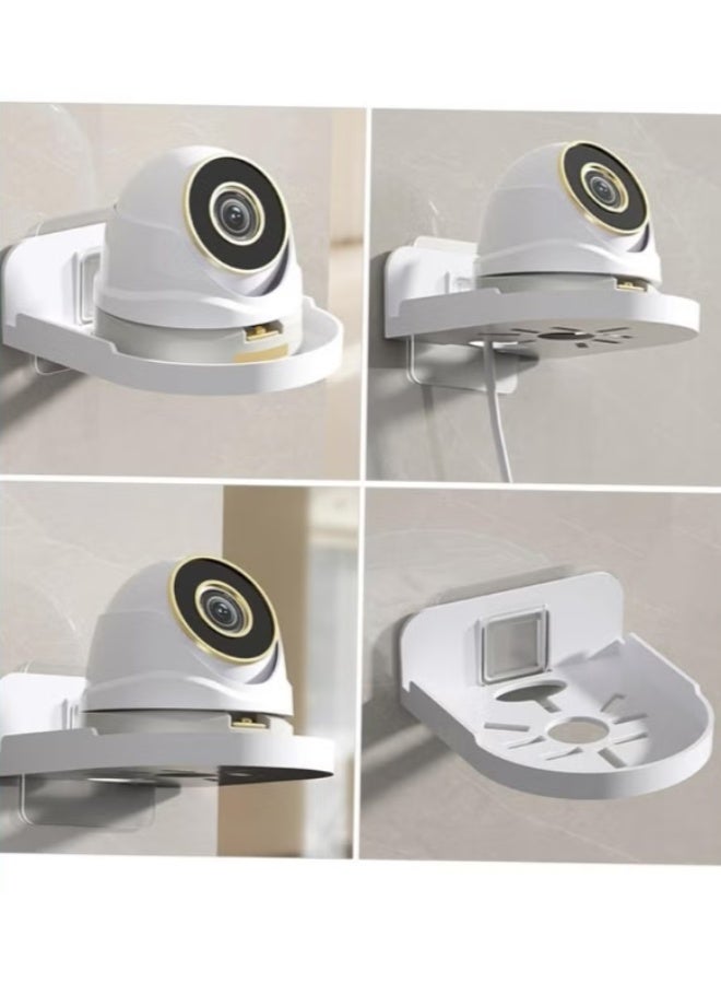 ZEVIC 2PCS Wall Mount Storage Rack, No Drilling Adhesive Bracket for Security Cameras & Speakers, Heavy Duty Stick-Up Holder, Easy Install White Shelf for Baby Monitors & Home Use - Image 3