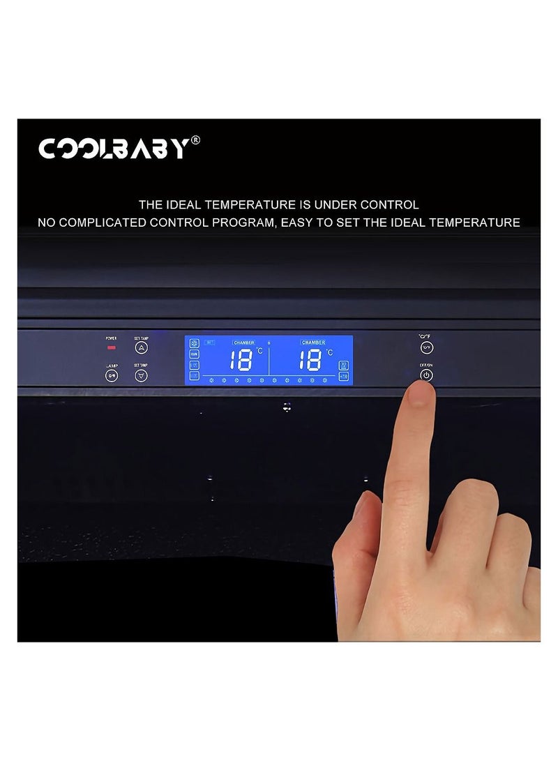 Cool Baby COOLBABY Double Temperature  Cabinet with Lock Constant Temperature Air-cooled  Cabinet Red  Tea Leaf  Integrated Cabinet - Image 4