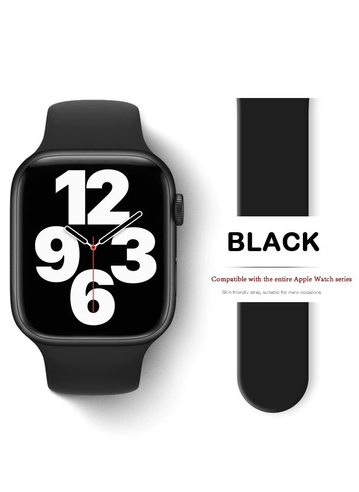 Samu - Apple Watchband 42MM/44MM/45MM/49MM Silicone Strap for Apple Watch All Series Black - Image 1