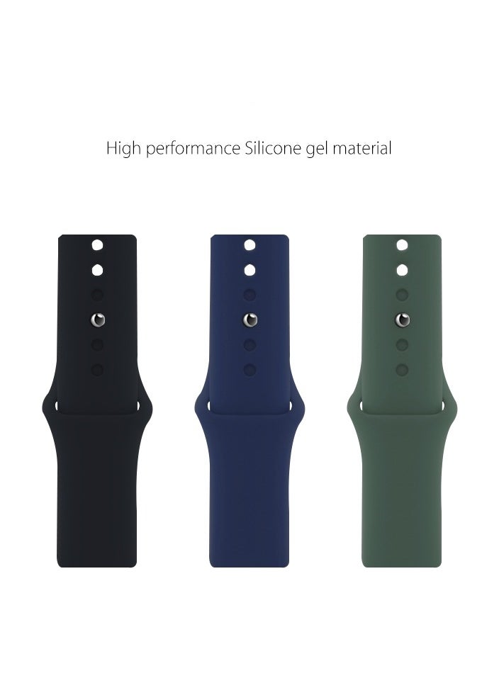 Samu - Apple Watchband 42MM/44MM/45MM/49MM Silicone Strap for Apple Watch All Series Black - Image 1