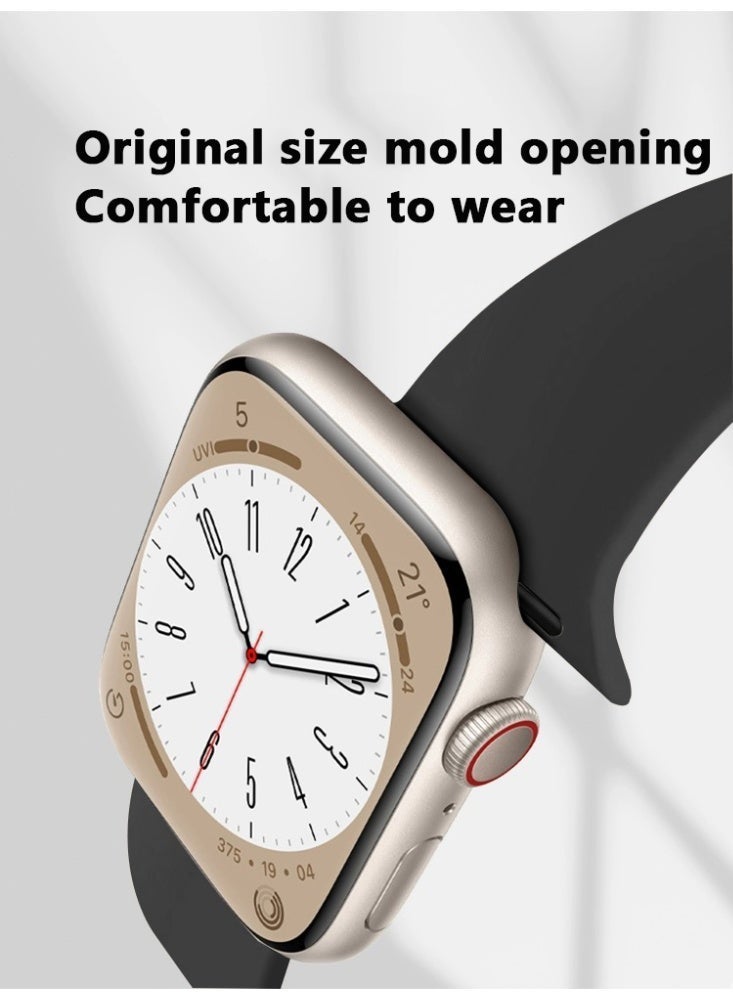 Samu Apple Watchband 42MM/44MM/45MM/49MM Silicone Strap for Apple Watch All Series Black - Image 2