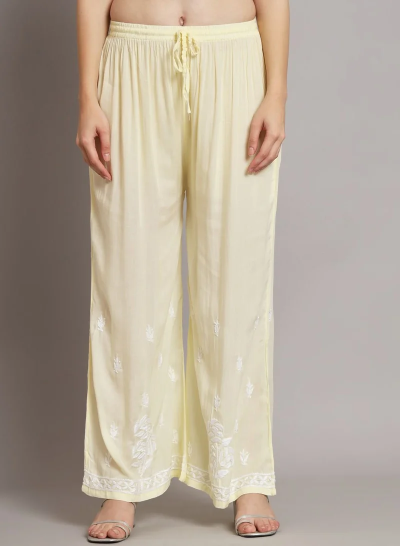 Alaya Hand embroidered chikan modal straight kurta palazzos AL3668
