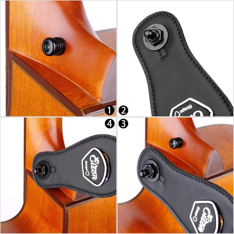 Eison Guitar Strap Locks and Buttons Security Quick Release Straplocks Strap Retainer System Nickel (2 Pieces Pack) - Image 5