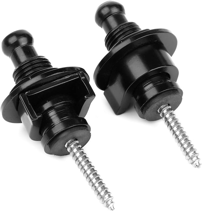 Eison Guitar Strap Locks and Buttons Security Quick Release Straplocks Strap Retainer System Nickel (2 Pieces Pack) - Image 1