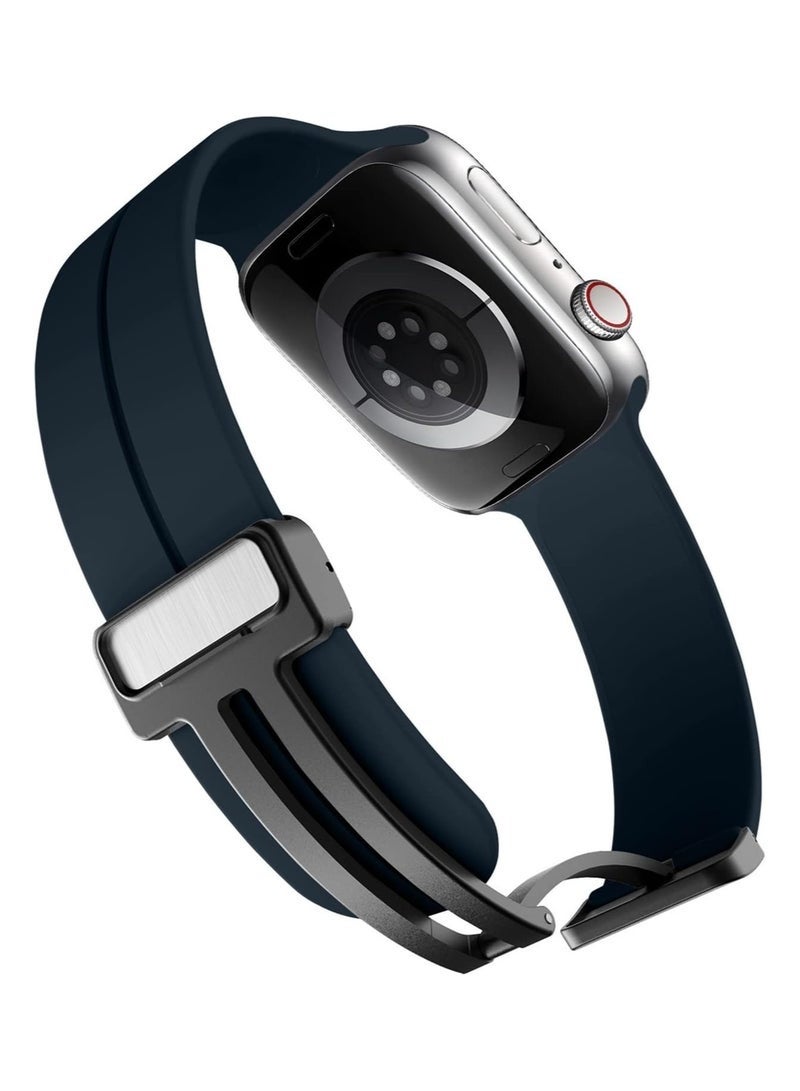 DUSALA Magnetic Silicone Watch Band 42mm/44mm Quick Release Strap for Men & Women Soft Skin Friendly Sport Replacement Band for Smartwatch & Analog Watches Durable, Waterproof, Magnetic Folding Clasp for All-Day Comfort - Image 2