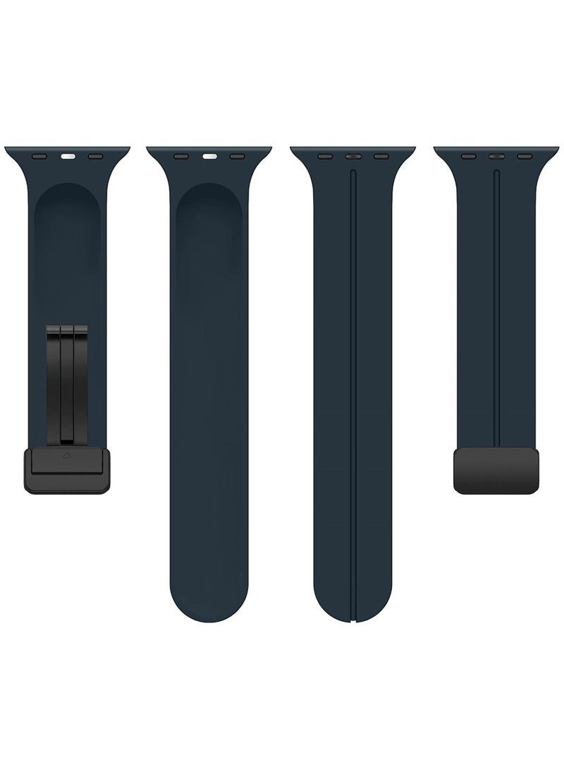 DUSALA Magnetic Silicone Watch Band 42mm/44mm Quick Release Strap for Men & Women Soft Skin Friendly Sport Replacement Band for Smartwatch & Analog Watches Durable, Waterproof, Magnetic Folding Clasp for All-Day Comfort - Image 5