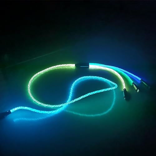 IHAO Multi Connectors Fast Charging Cable 3 Combinations in One Cable USB A to USB C/Micro USB Cord Lighted Up LED Flowing Compatible with Most of Electric Device-39 Inches RGB - Image 5