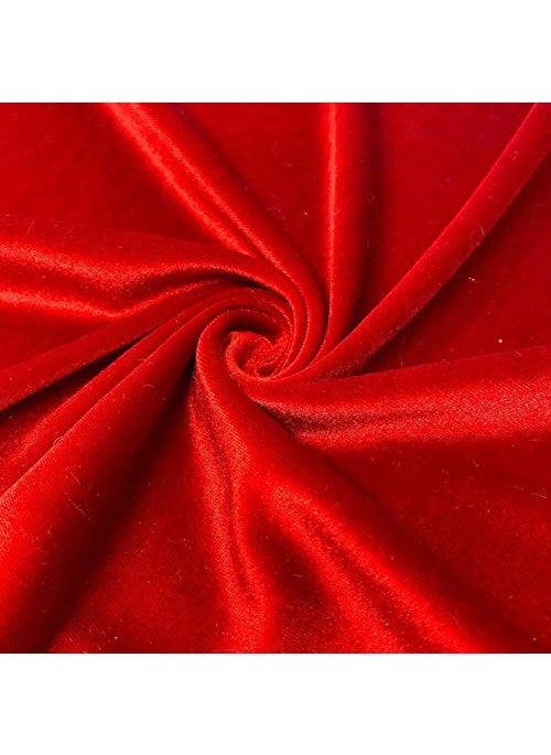 BINI Bini Fabrics Red Velvet Dress Fabric Plain Velvet Material 4445 Width Sliky Soft Fabrics 1 Meter  - Image 1