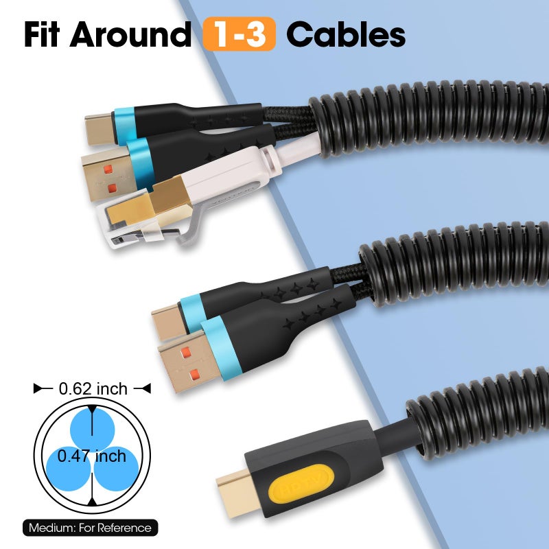 YesBes 120 FT Wire Loom 1/2 Inch, Split Wire Loom Tubing Wire Conduit, Wire Protector Tubing â€“ Black - Image 2