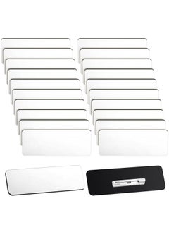 Breling 100 Pieces Name Tags With Pins 1 X 3 Inches Blank Name Tags Name Badge With Pins Name Id Badge Holder Name Tags For Office Workers Students Employee Custom (White)  - Image 1