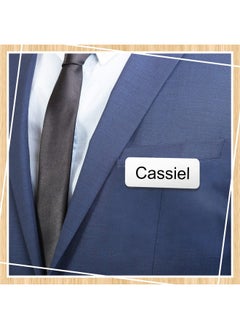 Breling 100 Pieces Name Tags With Pins 1 X 3 Inches Blank Name Tags Name Badge With Pins Name Id Badge Holder Name Tags For Office Workers Students Employee Custom (White)  - Image 5