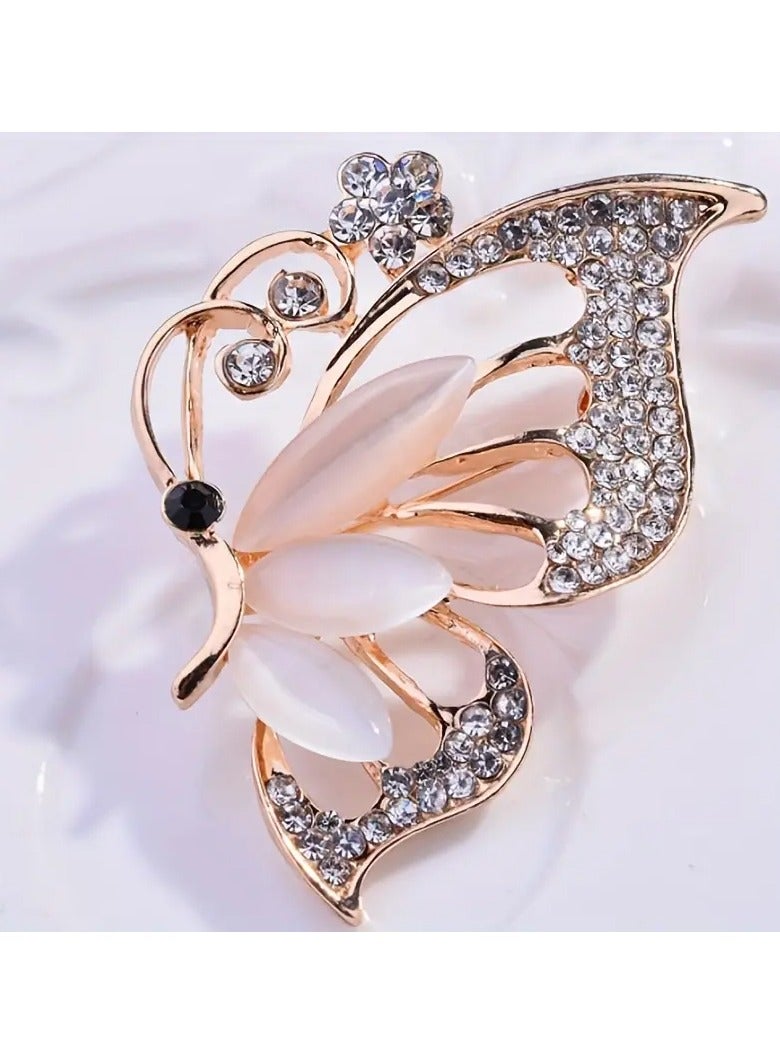 Goolsky 1pc Elegant Zircon Butterfly Brooch for Women - Perfect for Banquets and Anniversaries  - Image 1
