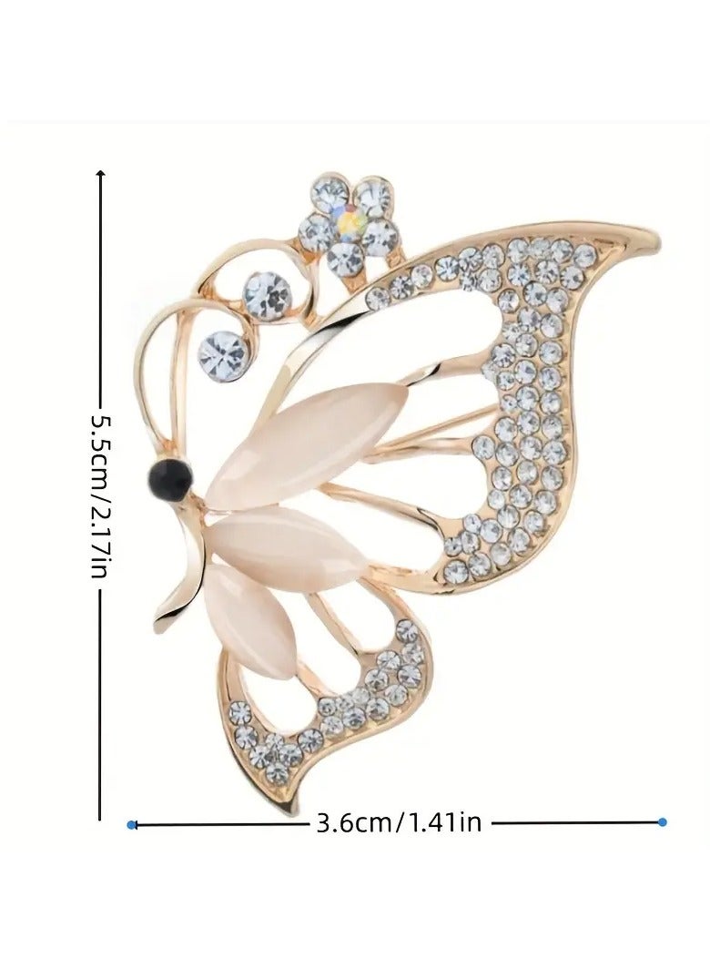 Goolsky 1pc Elegant Zircon Butterfly Brooch for Women - Perfect for Banquets and Anniversaries  - Image 3