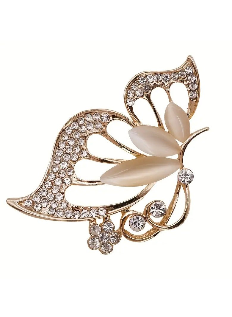 Goolsky 1pc Elegant Zircon Butterfly Brooch for Women - Perfect for Banquets and Anniversaries  - Image 4