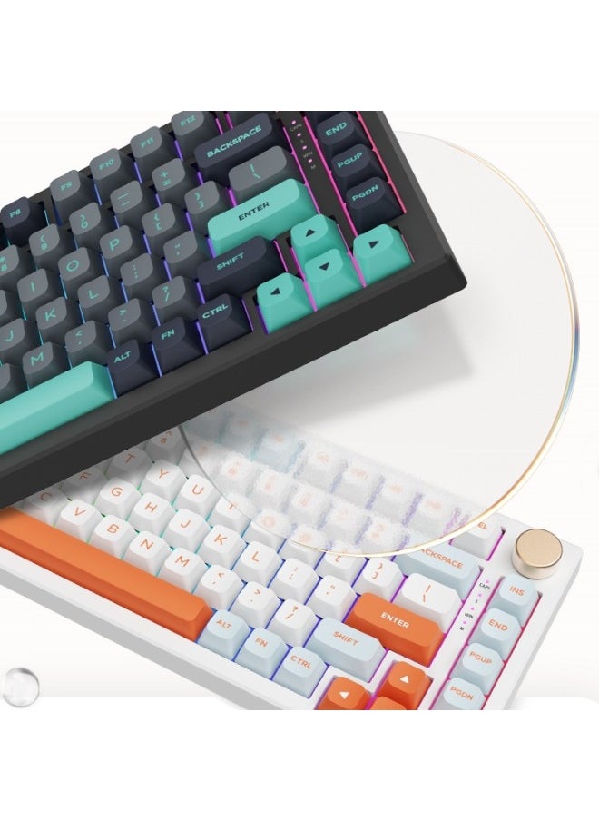 Generic - VGN N75 Game Power Customized Mechanical Keyboard Gasket Structure 75% With Full Key Hot Plug Other-Colour:N75 Power Purple Axis Jelly Orange Rgb-wired-82 Keys - Image 1