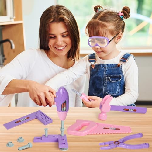 EP EXERCISE N PLAY Kids Tool Set with Toy Drill Toy Tool Box Construction Tools Pretend Play Toddler Girl Toys Gifts for Toddlers Kids Aged 3 4 5 6 7 - Image 5