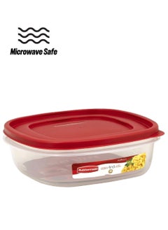 Rubbermaid Easy Find Lids Square Food Container Chilli Red and Clear 2.1 L 1777090  - Image 1