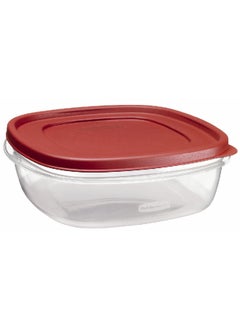 Rubbermaid Easy Find Lids Square Food Container Chilli Red and Clear 2.1 L 1777090  - Image 2