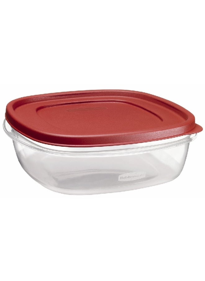 Rubbermaid - Easy Find Lids Square Food Container Chilli Red and Clear 2.1 L 1777090 - Image 1