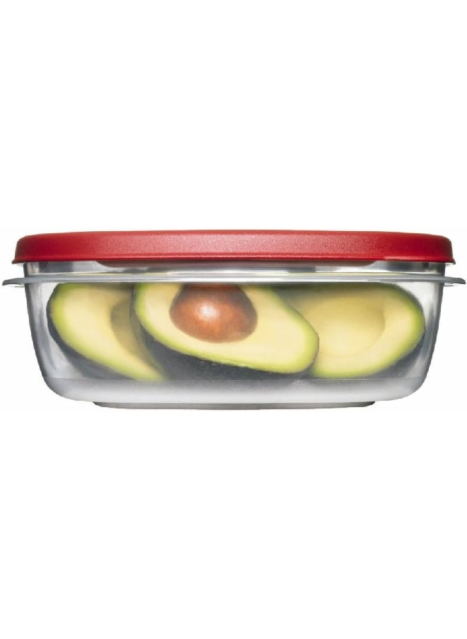 Rubbermaid - Easy Find Lids Square Food Container Chilli Red and Clear 2.1 L 1777090 - Image 1