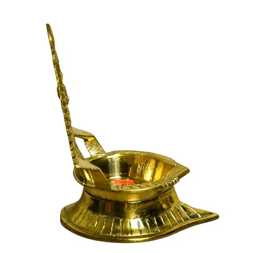 NEETU ARTS | Pure Brass Laxmi Gold Diya | Deep | Deepak | for Pooja | Home Temple Decor | 4.5 Inches | 200g - Image 5